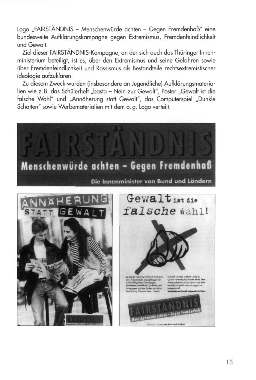 Seite 13 des Verfassungsschutzbericht 1996 Thüringen