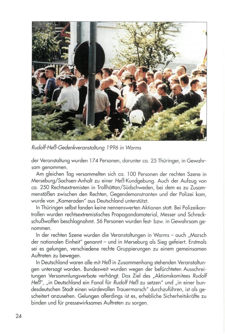 Seite 24 des Verfassungsschutzbericht 1996 Thüringen