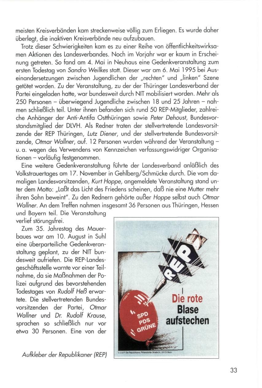Seite 33 des Verfassungsschutzbericht 1996 Thüringen