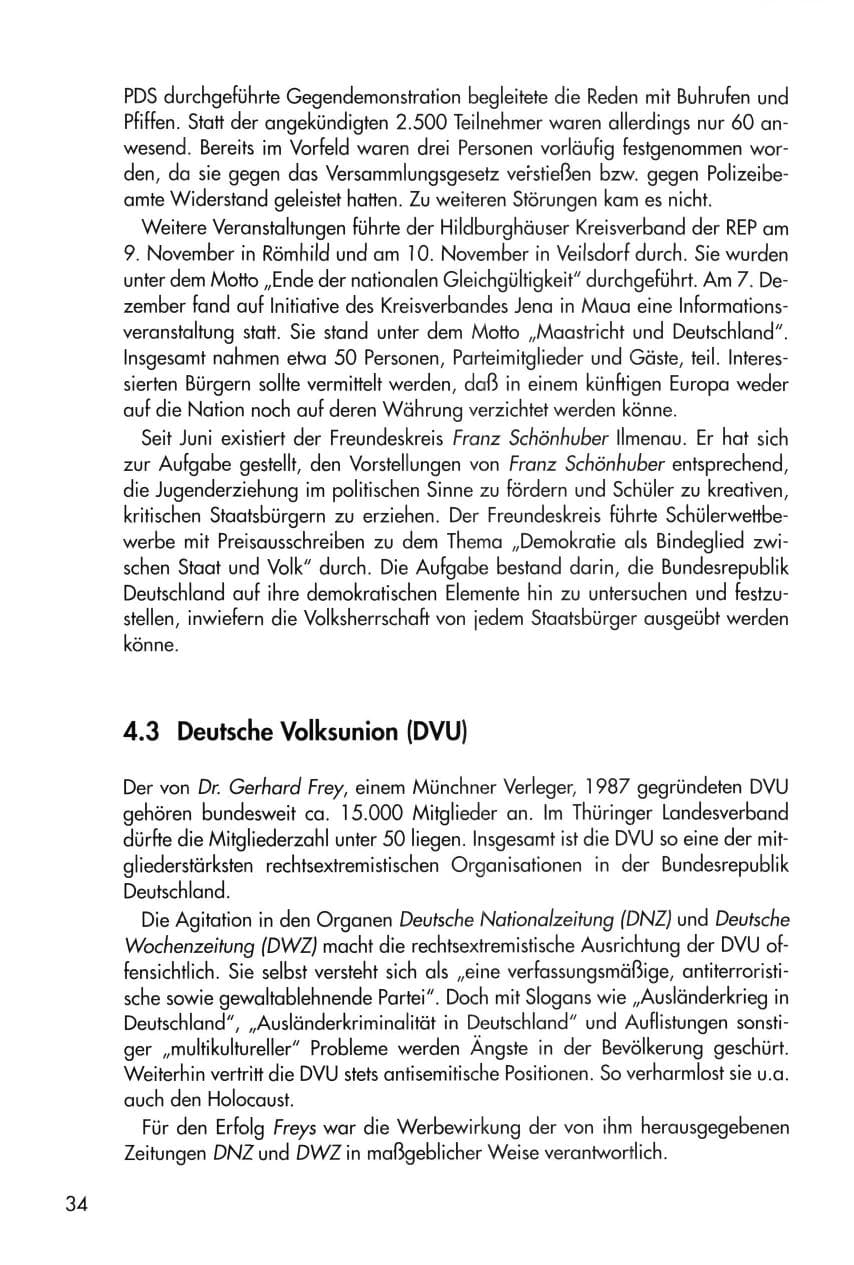 Seite 34 des Verfassungsschutzbericht 1996 Thüringen
