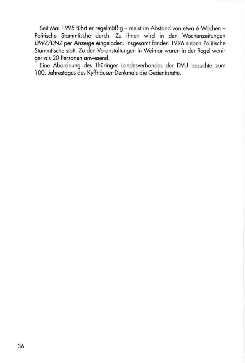 Seite 36 des Verfassungsschutzbericht 1996 Thüringen