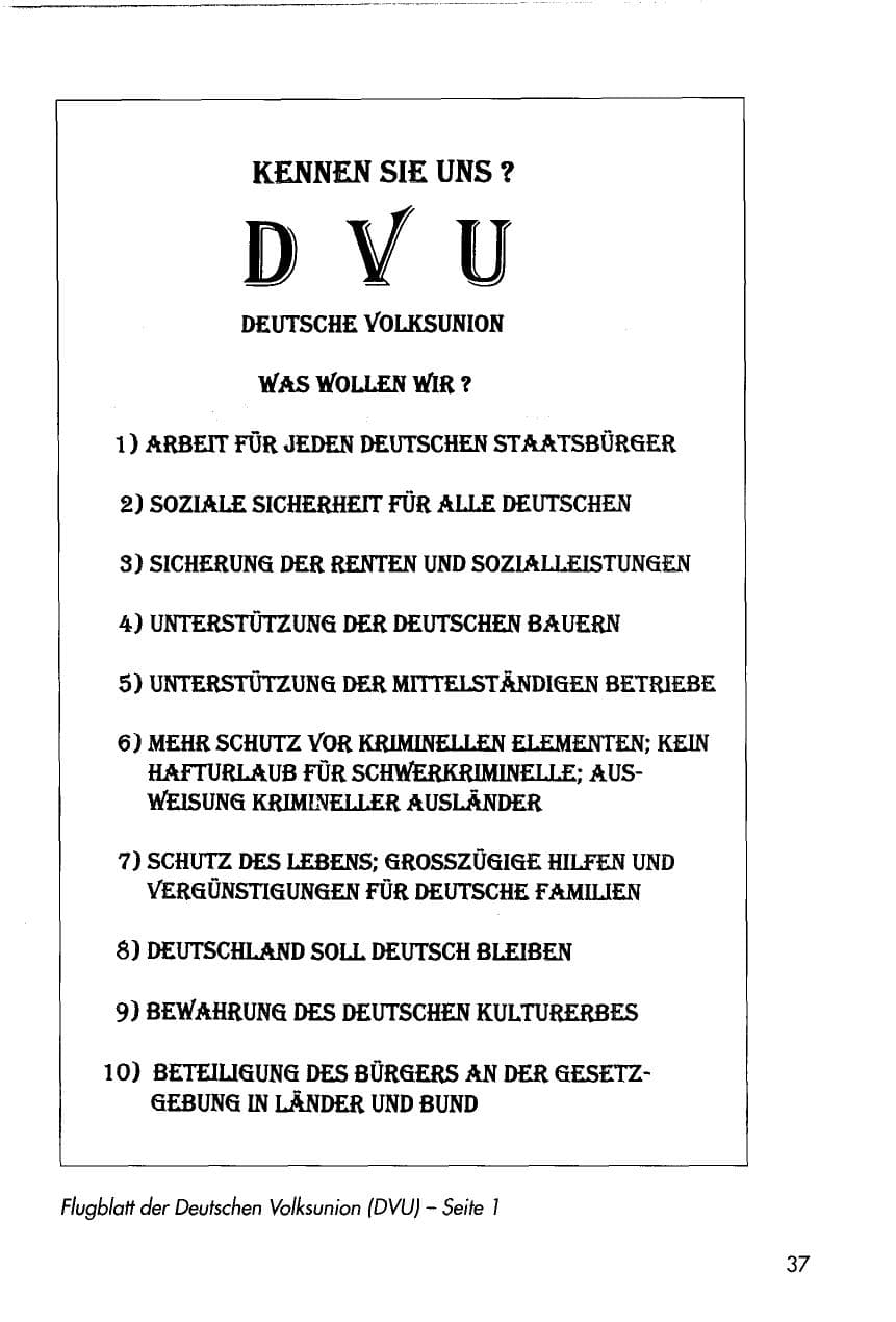 Seite 37 des Verfassungsschutzbericht 1996 Thüringen