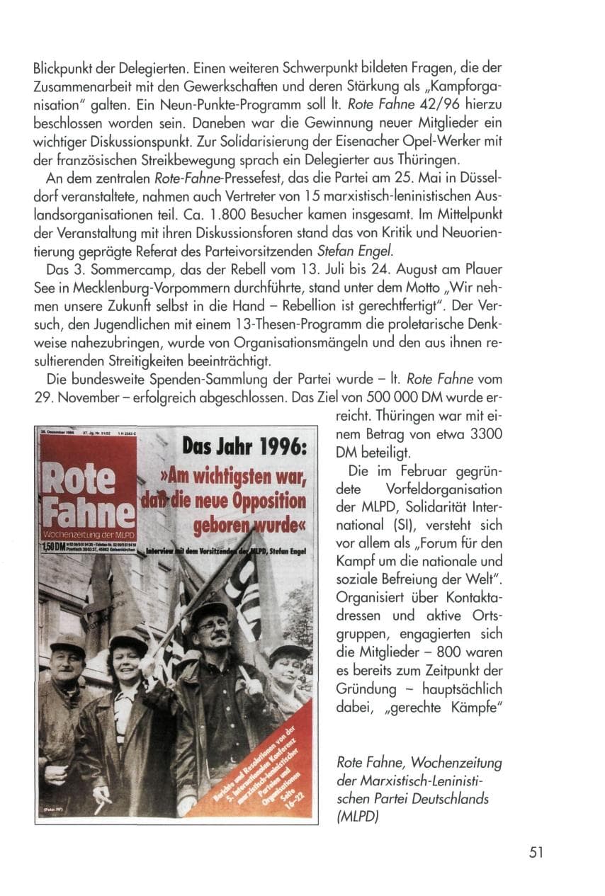 Seite 51 des Verfassungsschutzbericht 1996 Thüringen