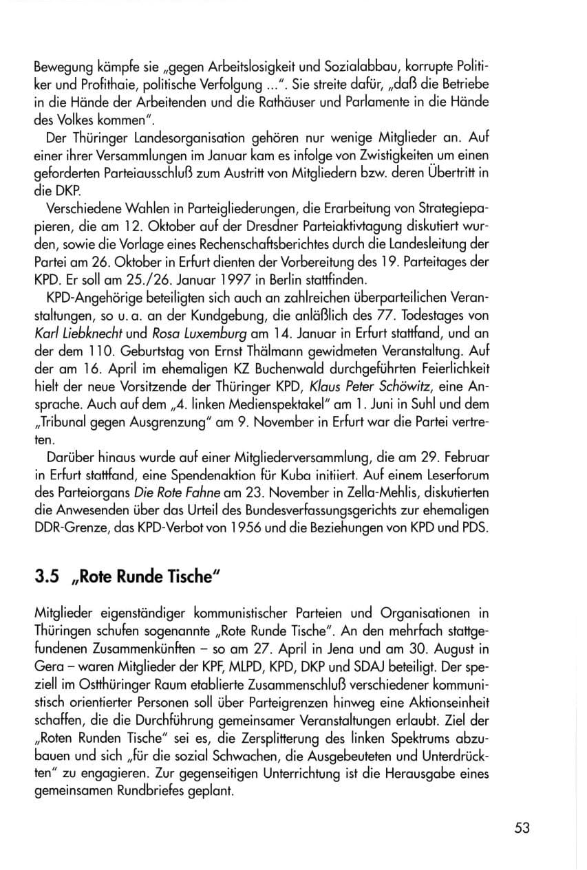 Seite 53 des Verfassungsschutzbericht 1996 Thüringen