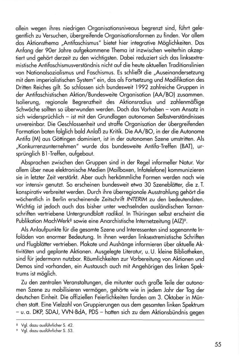 Seite 55 des Verfassungsschutzbericht 1996 Thüringen