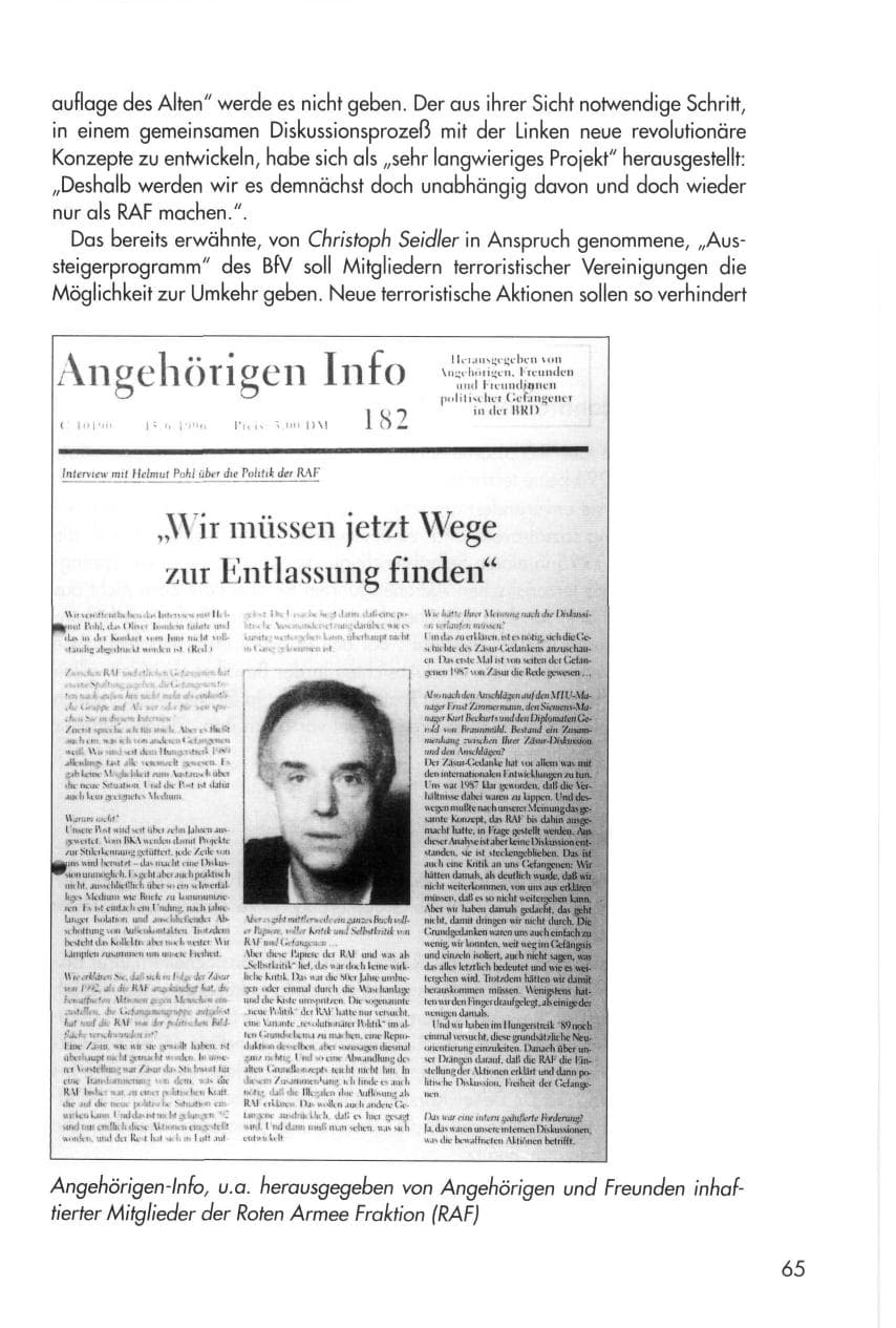 Seite 65 des Verfassungsschutzbericht 1996 Thüringen