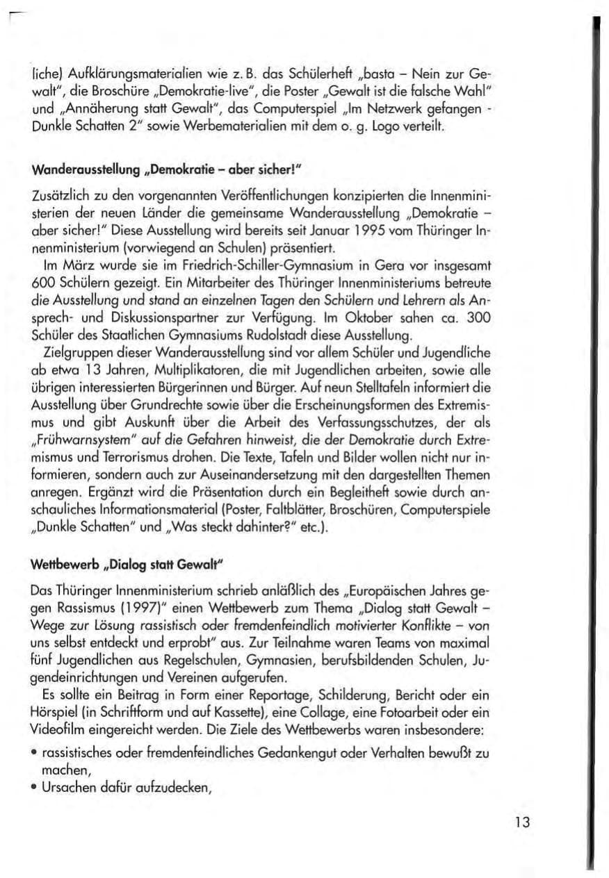 Seite 15 des Verfassungsschutzbericht 1997 Thüringen