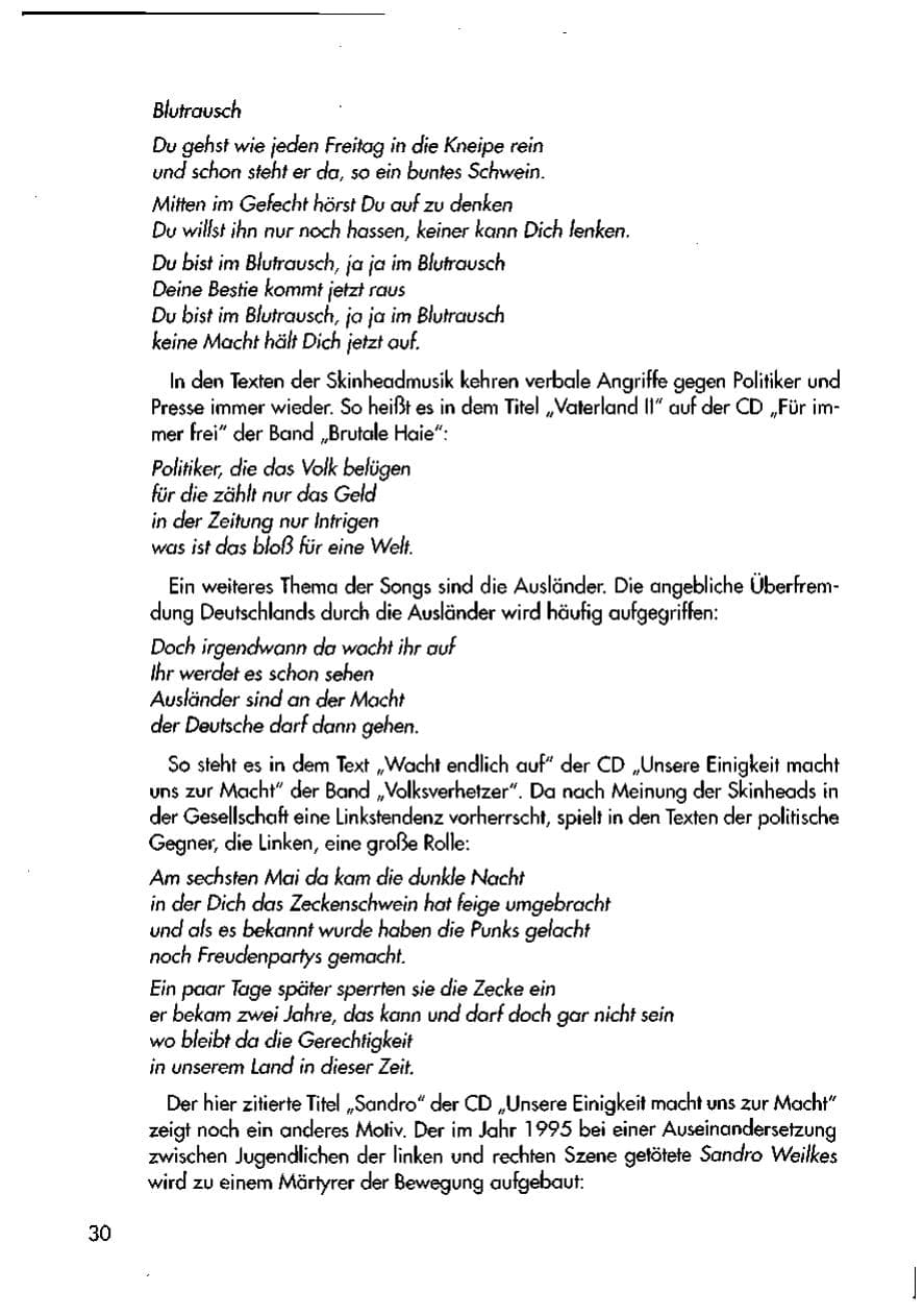 Seite 32 des Verfassungsschutzbericht 1997 Thüringen