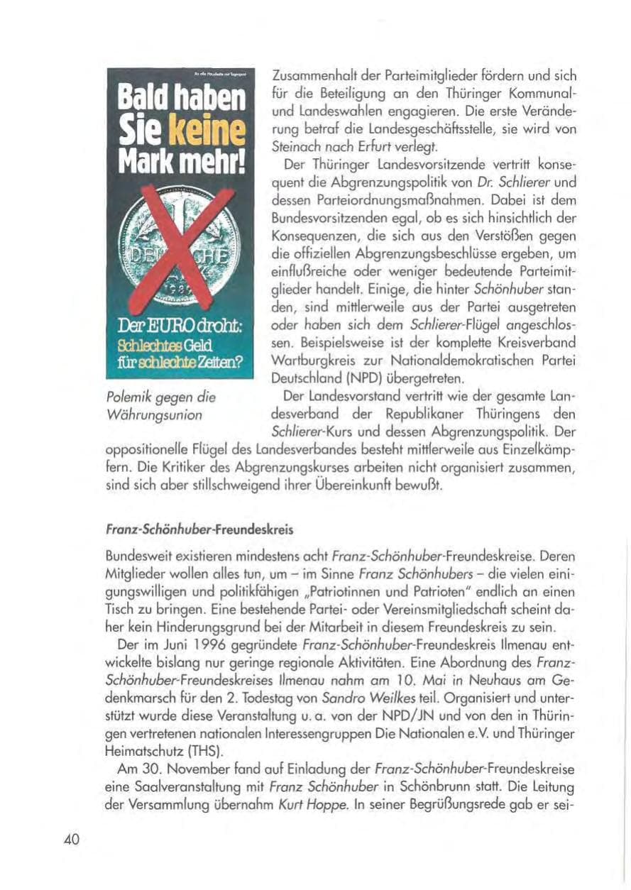 Seite 42 des Verfassungsschutzbericht 1997 Thüringen