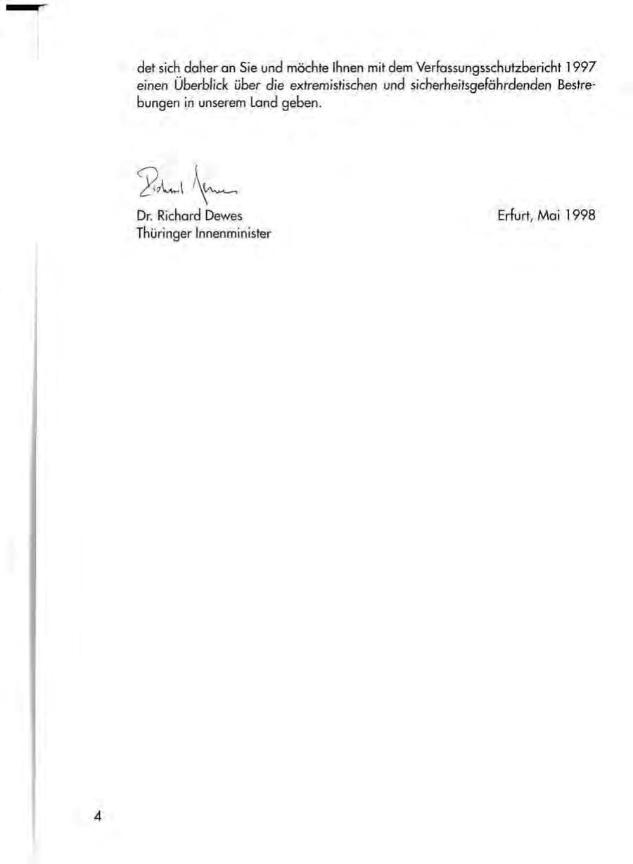 Seite 6 des Verfassungsschutzbericht 1997 Thüringen