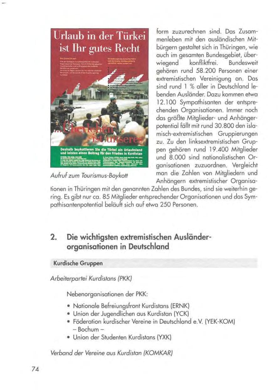 Seite 76 des Verfassungsschutzbericht 1997 Thüringen