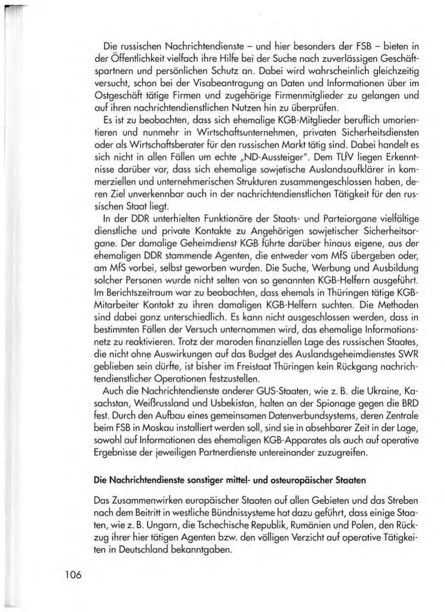 Seite 108 des Verfassungsschutzbericht 1998 Thüringen