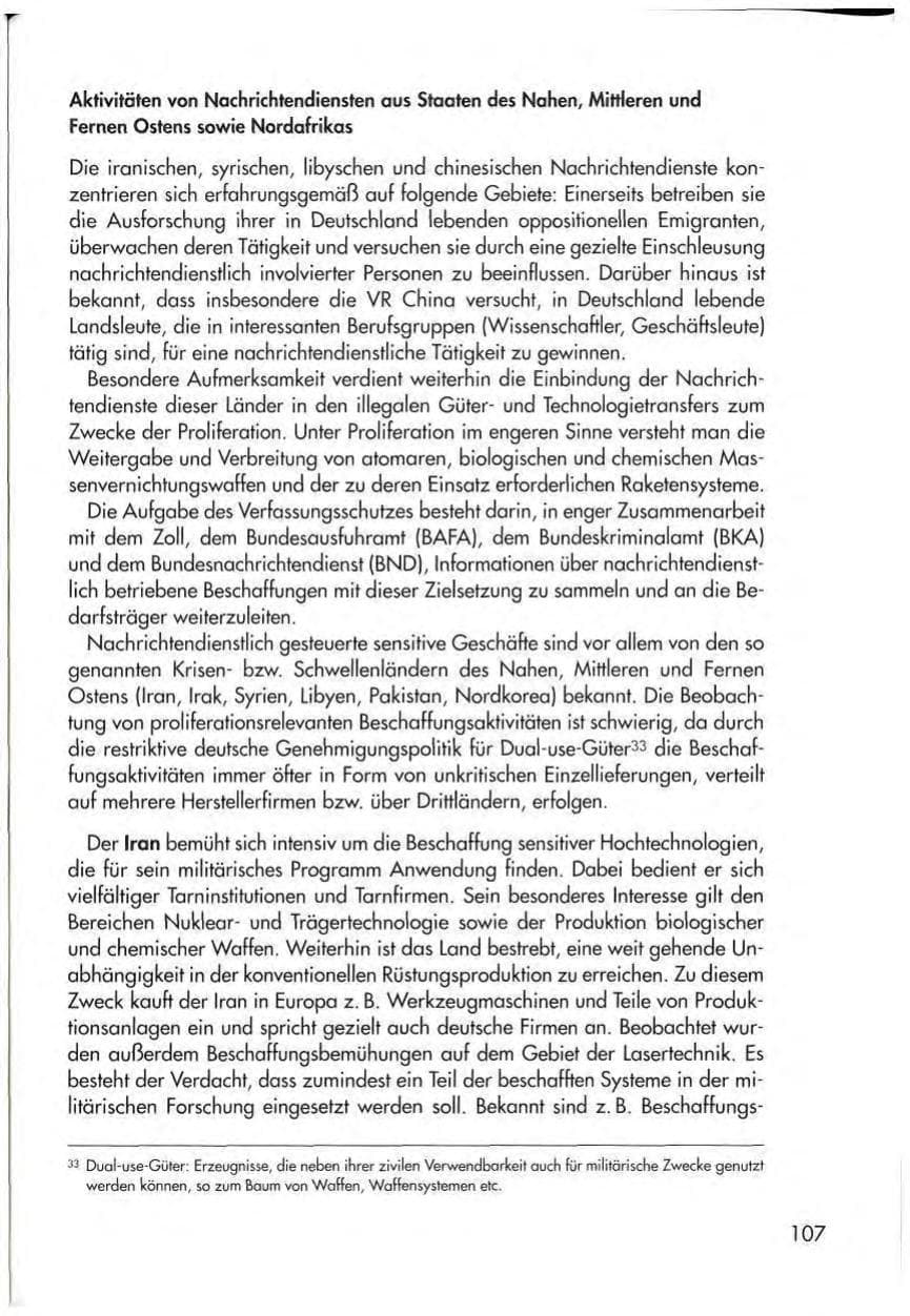 Seite 109 des Verfassungsschutzbericht 1998 Thüringen