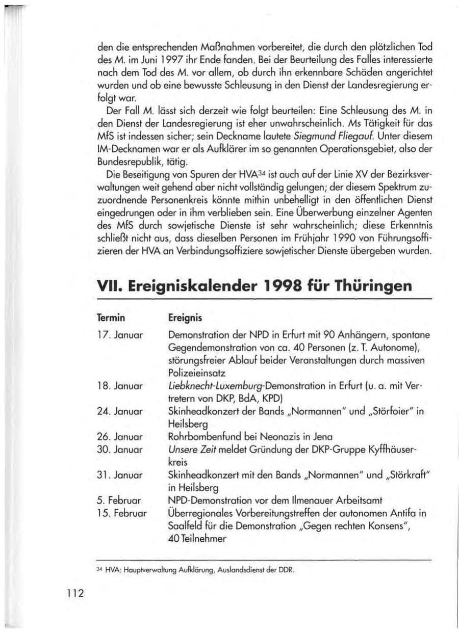 Seite 114 des Verfassungsschutzbericht 1998 Thüringen