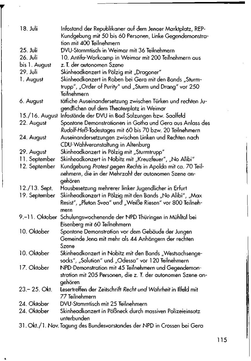 Seite 117 des Verfassungsschutzbericht 1998 Thüringen