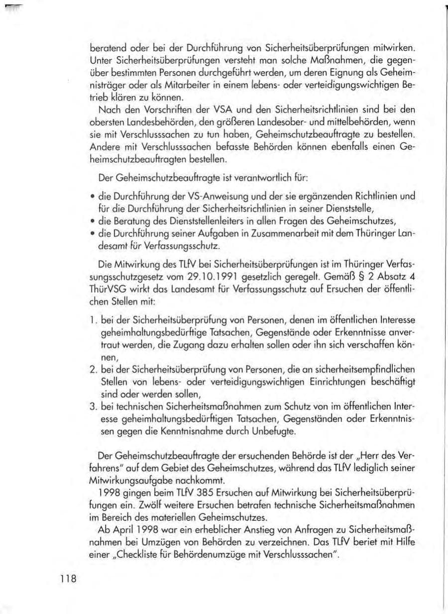 Seite 120 des Verfassungsschutzbericht 1998 Thüringen