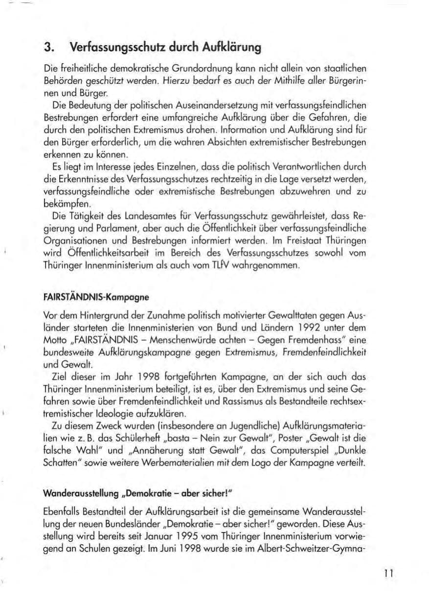 Seite 13 des Verfassungsschutzbericht 1998 Thüringen