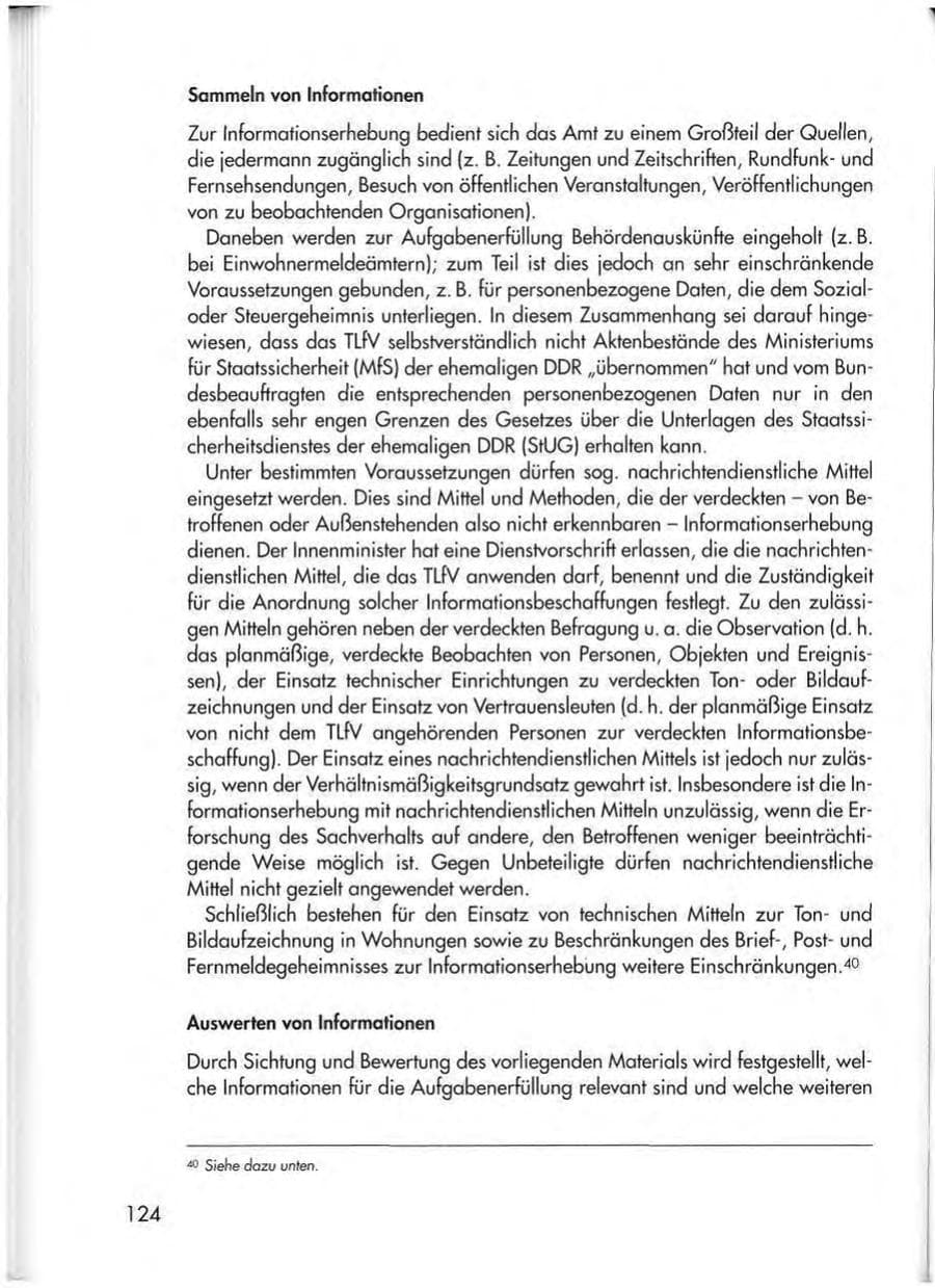 Seite 126 des Verfassungsschutzbericht 1998 Thüringen