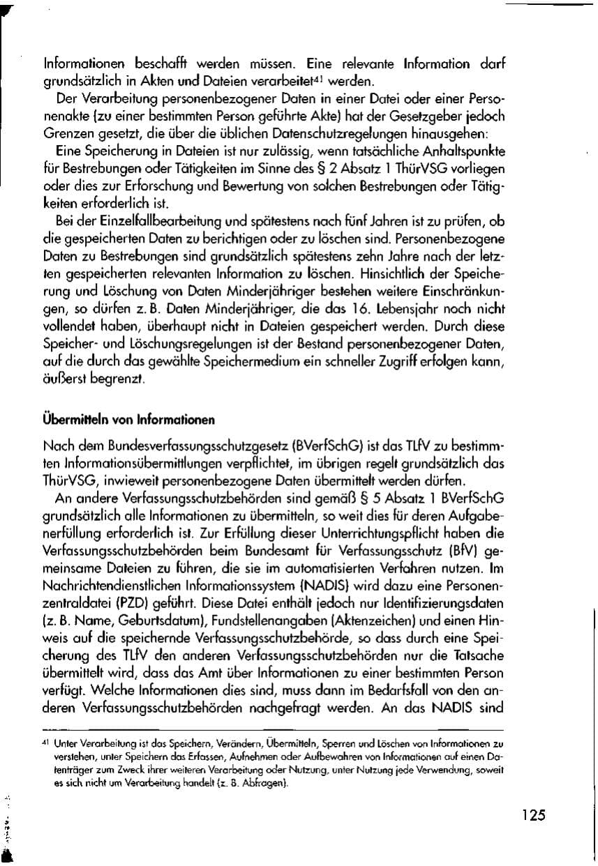 Seite 127 des Verfassungsschutzbericht 1998 Thüringen
