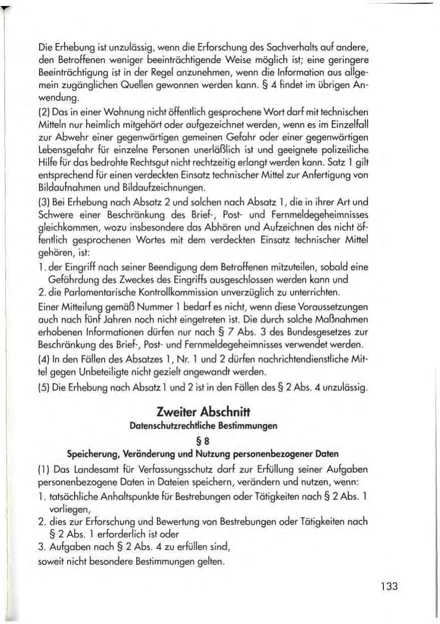 Seite 135 des Verfassungsschutzbericht 1998 Thüringen