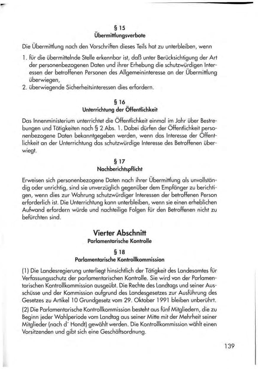 Seite 141 des Verfassungsschutzbericht 1998 Thüringen