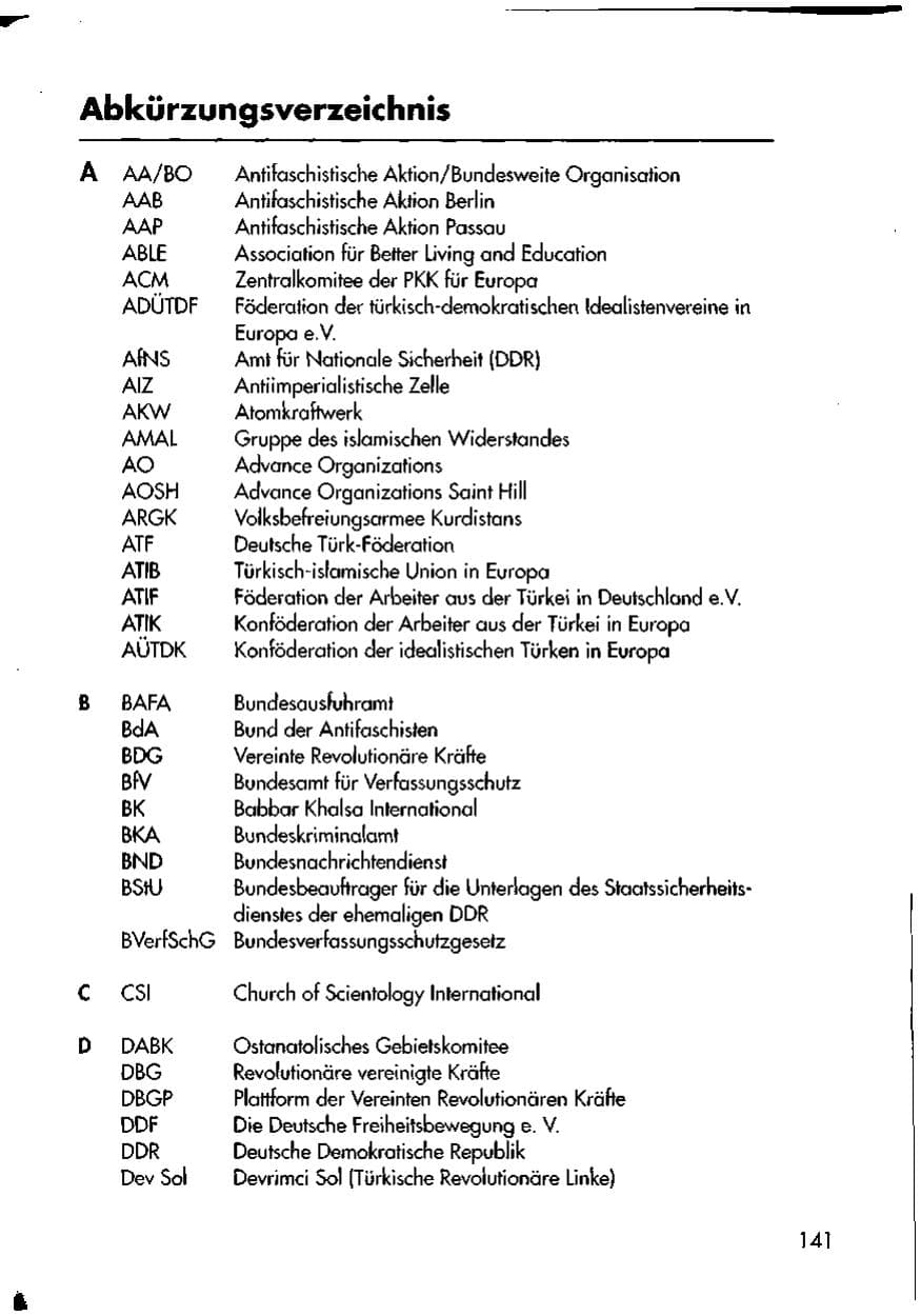 Seite 143 des Verfassungsschutzbericht 1998 Thüringen
