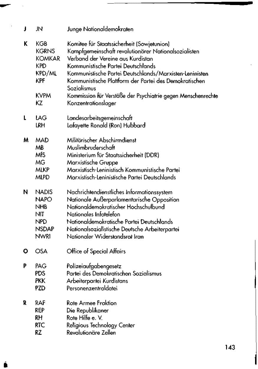 Seite 145 des Verfassungsschutzbericht 1998 Thüringen