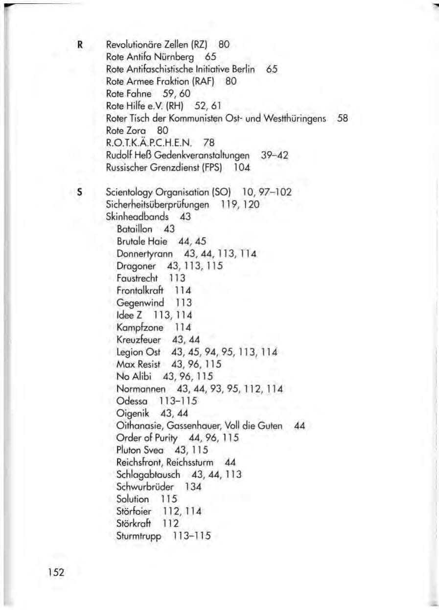 Seite 154 des Verfassungsschutzbericht 1998 Thüringen