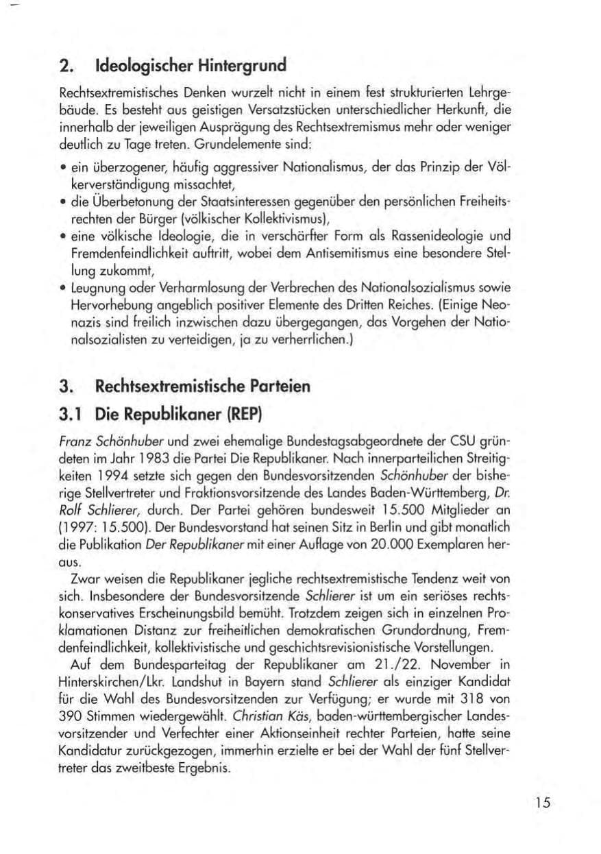 Seite 17 des Verfassungsschutzbericht 1998 Thüringen