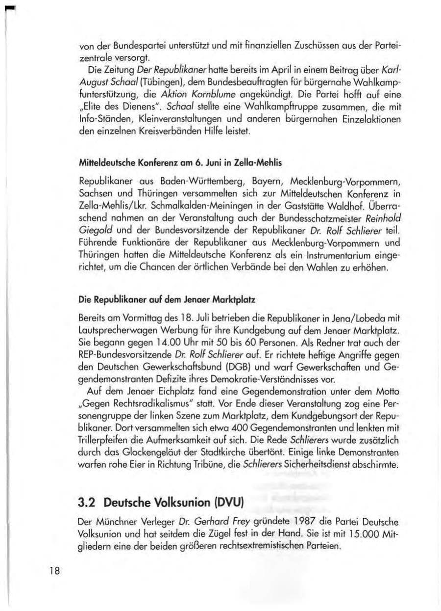 Seite 20 des Verfassungsschutzbericht 1998 Thüringen