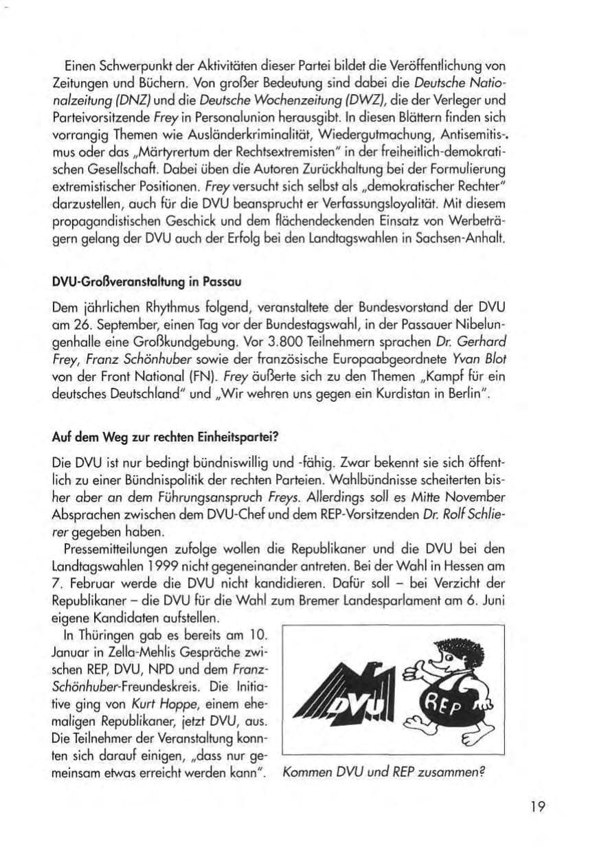 Seite 21 des Verfassungsschutzbericht 1998 Thüringen
