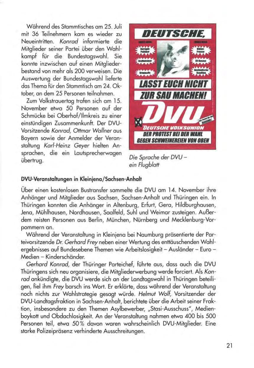 Seite 23 des Verfassungsschutzbericht 1998 Thüringen