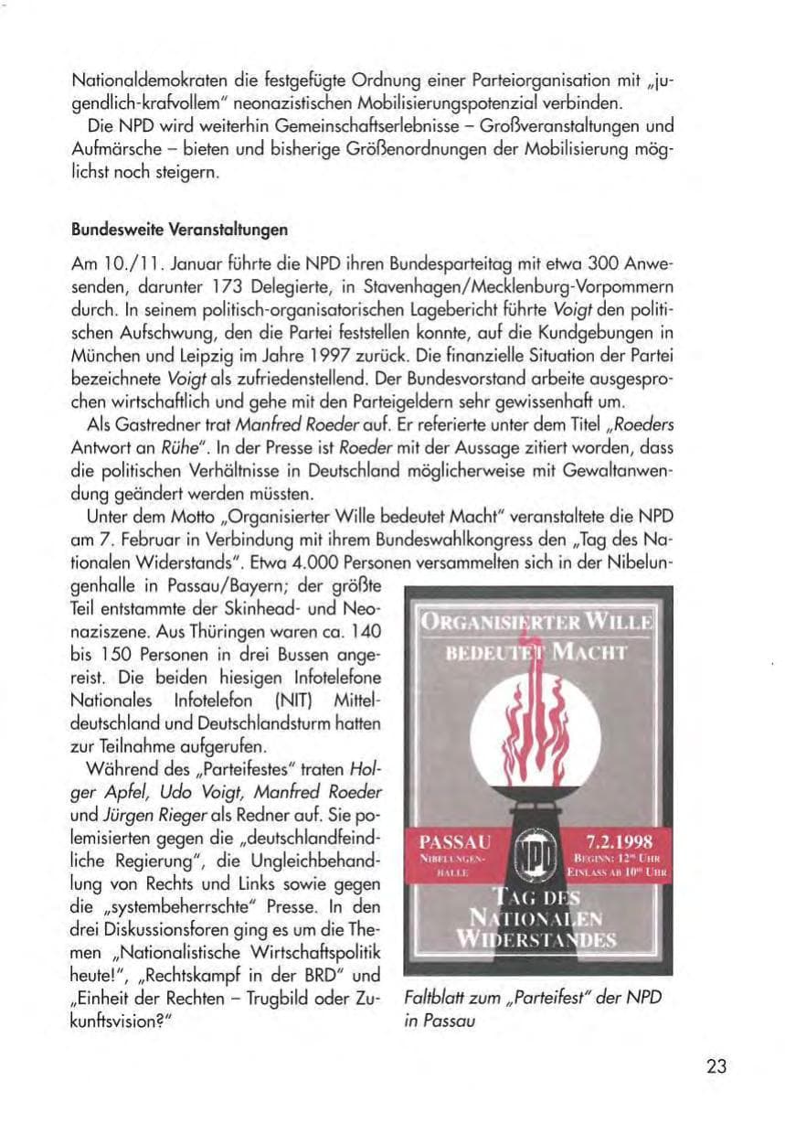 Seite 25 des Verfassungsschutzbericht 1998 Thüringen
