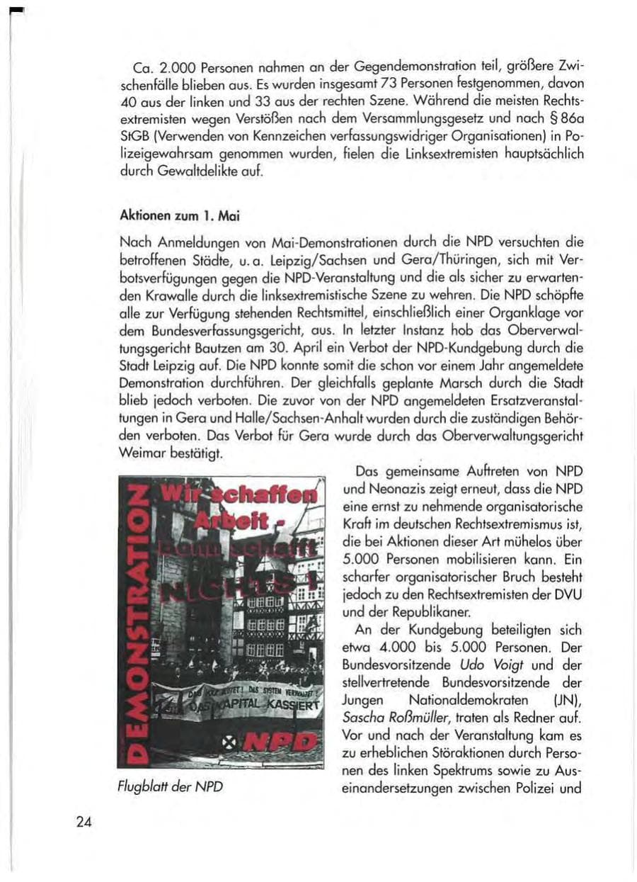 Seite 26 des Verfassungsschutzbericht 1998 Thüringen