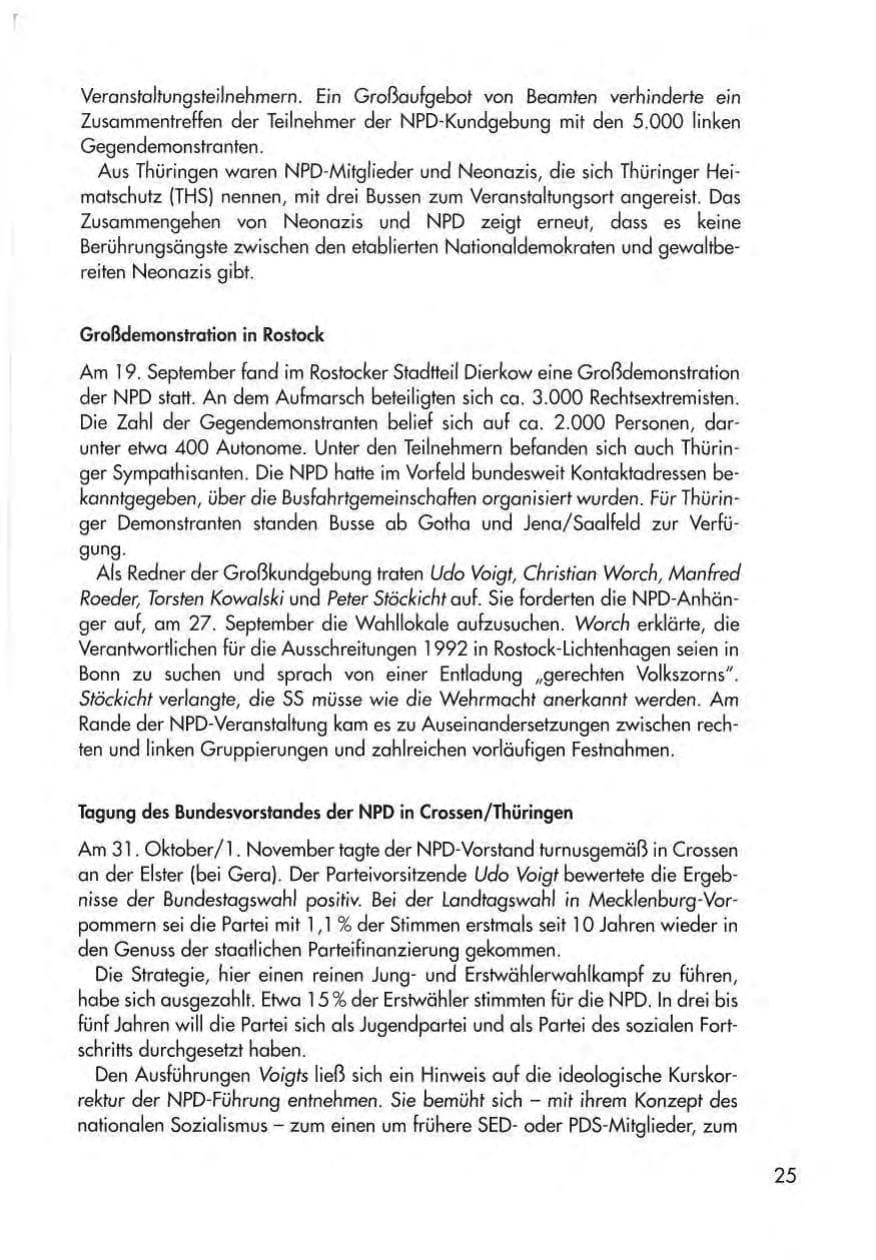 Seite 27 des Verfassungsschutzbericht 1998 Thüringen