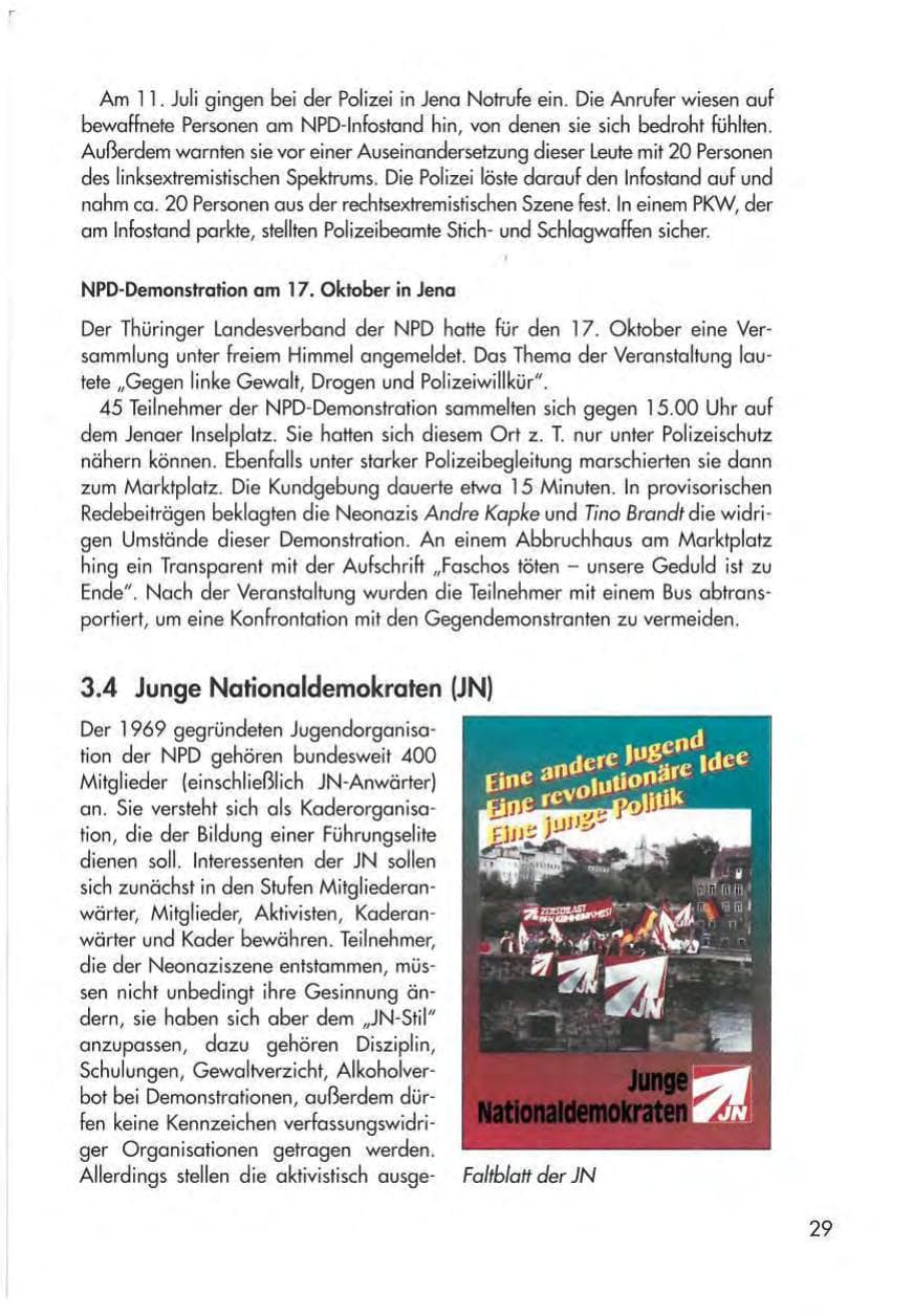 Seite 31 des Verfassungsschutzbericht 1998 Thüringen