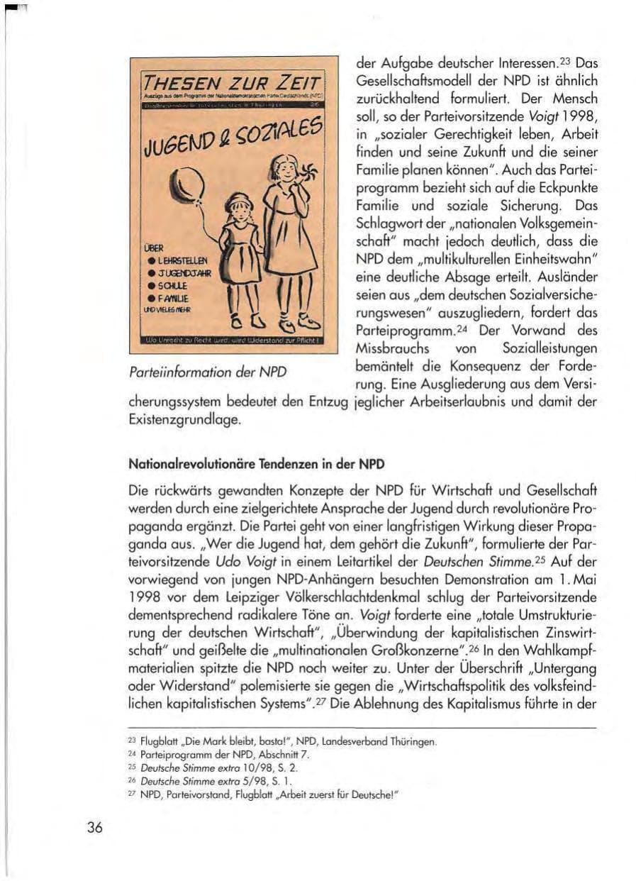 Seite 38 des Verfassungsschutzbericht 1998 Thüringen