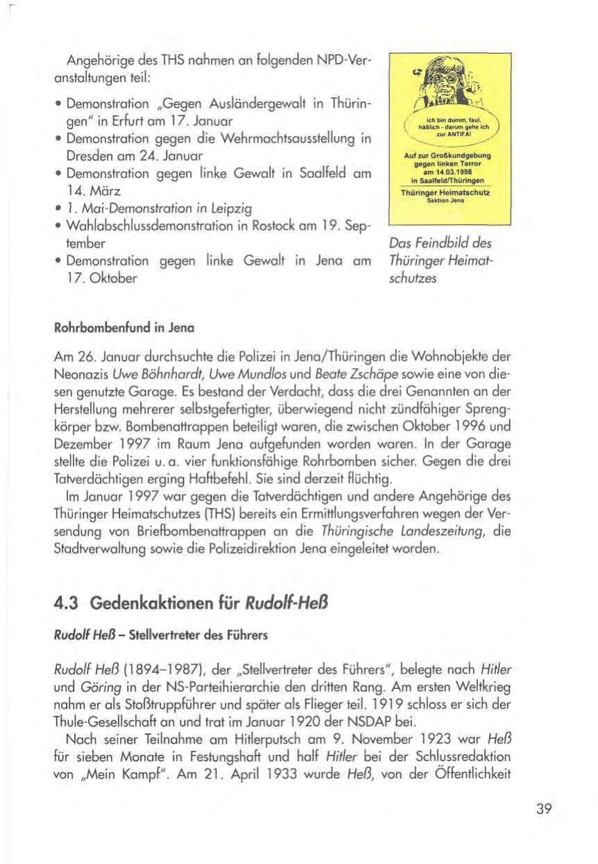 Seite 41 des Verfassungsschutzbericht 1998 Thüringen