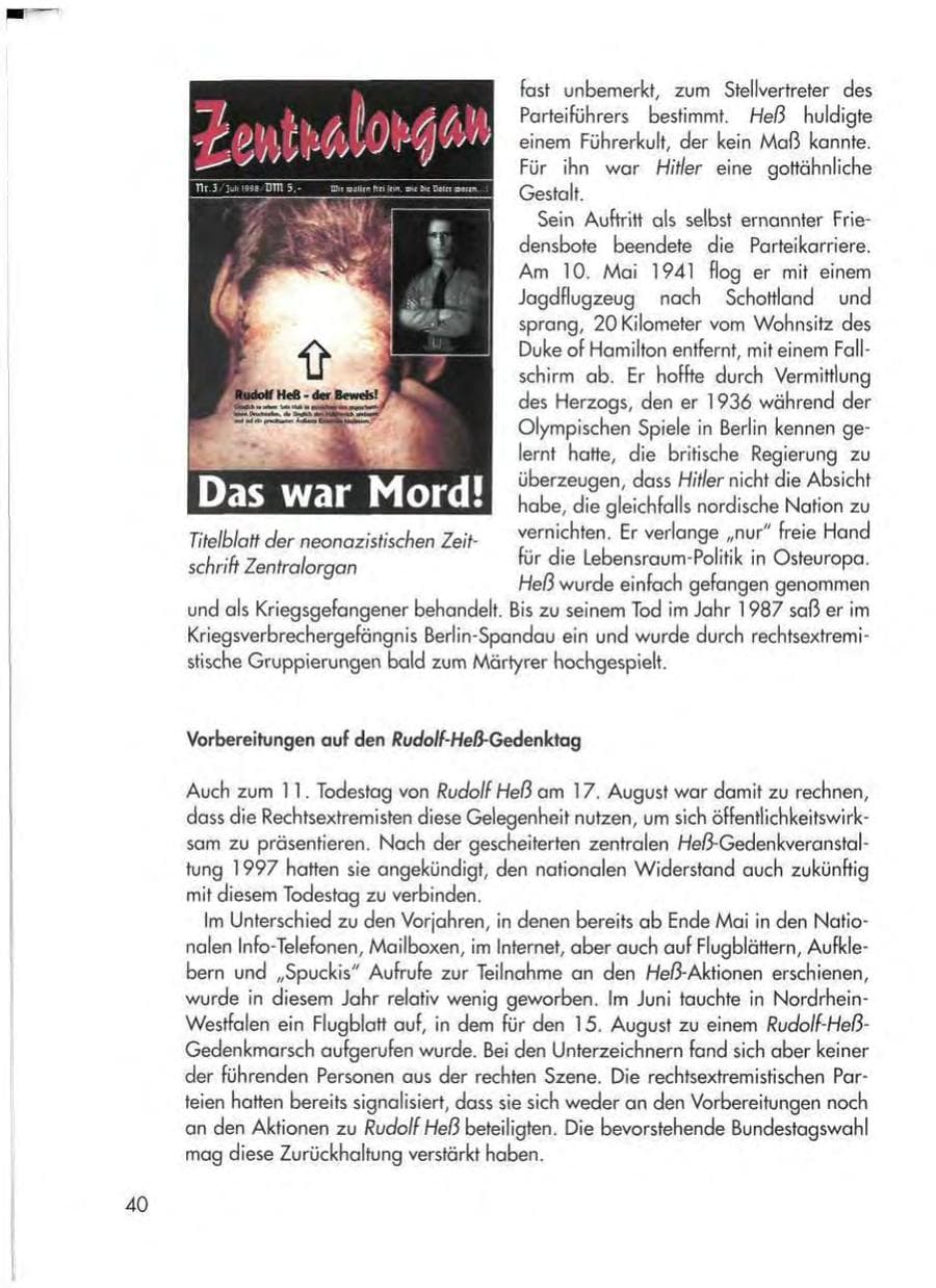Seite 42 des Verfassungsschutzbericht 1998 Thüringen