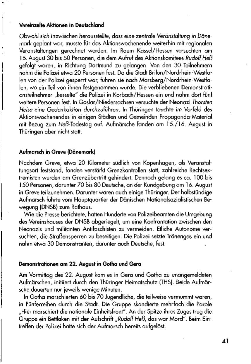 Seite 43 des Verfassungsschutzbericht 1998 Thüringen