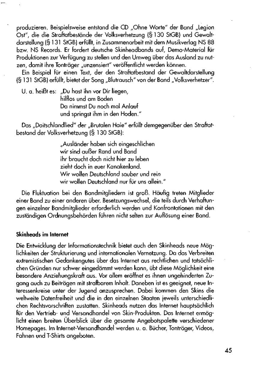 Seite 47 des Verfassungsschutzbericht 1998 Thüringen