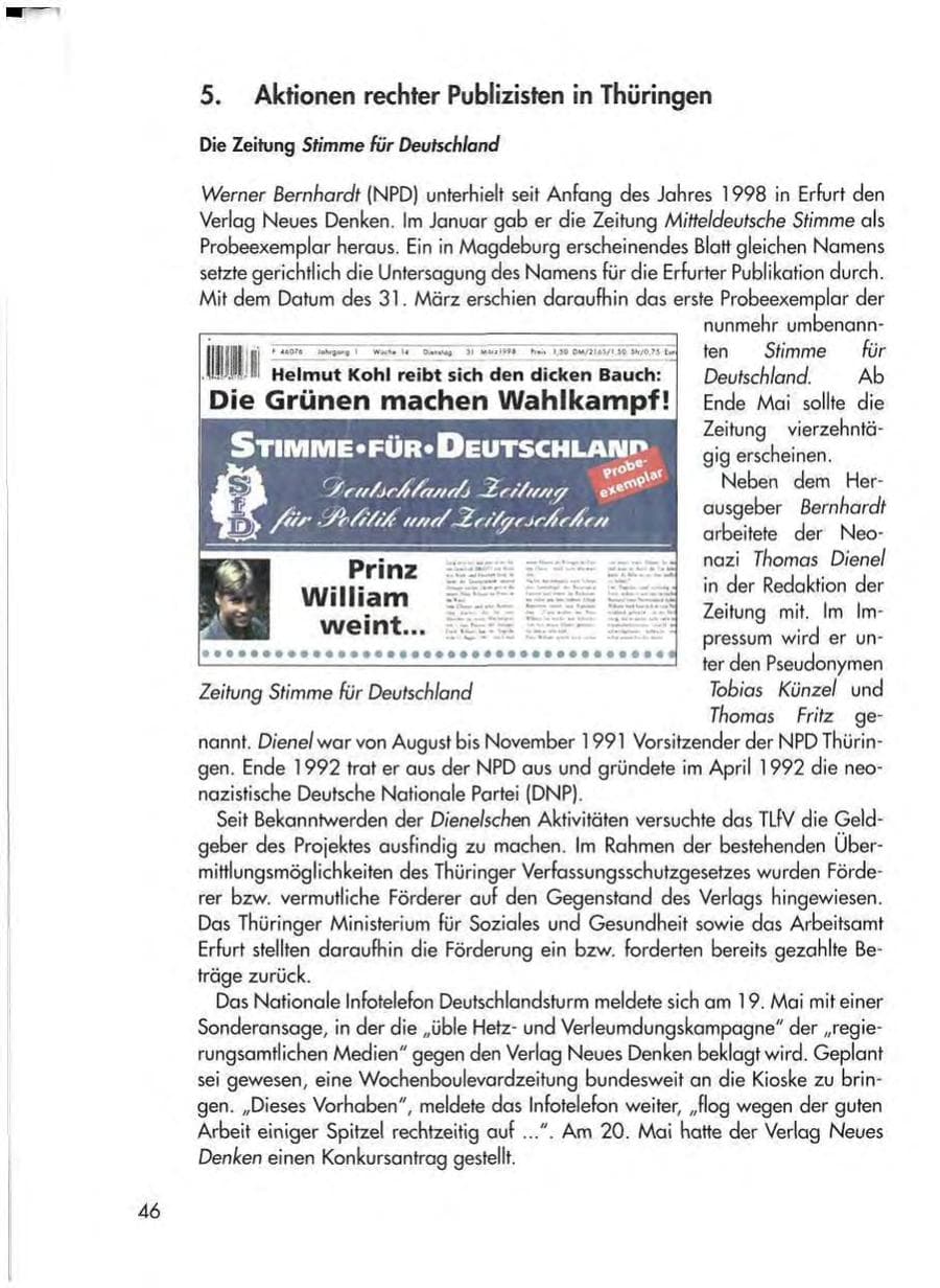 Seite 48 des Verfassungsschutzbericht 1998 Thüringen