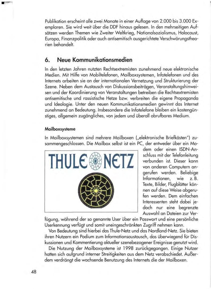 Seite 50 des Verfassungsschutzbericht 1998 Thüringen