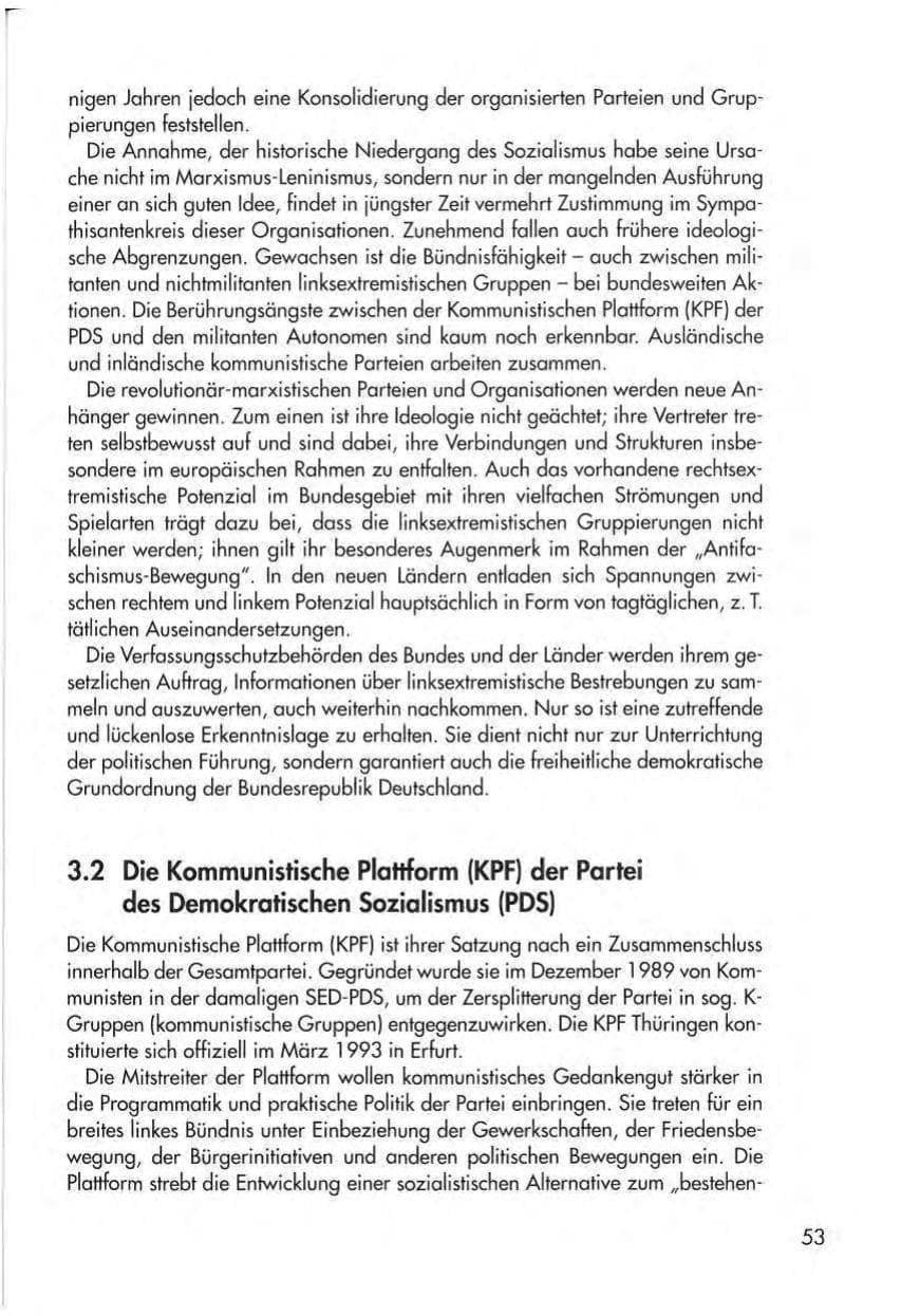 Seite 55 des Verfassungsschutzbericht 1998 Thüringen