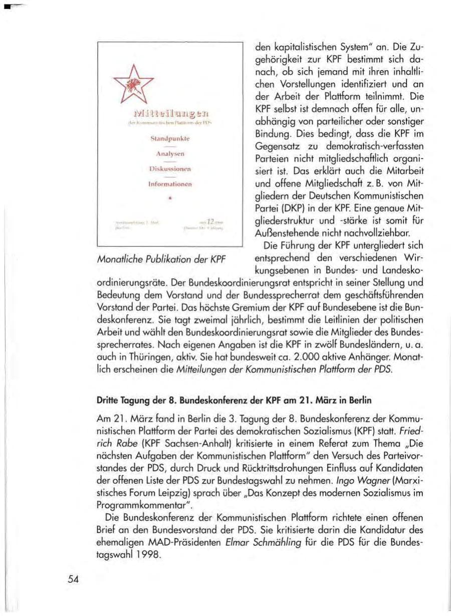 Seite 56 des Verfassungsschutzbericht 1998 Thüringen