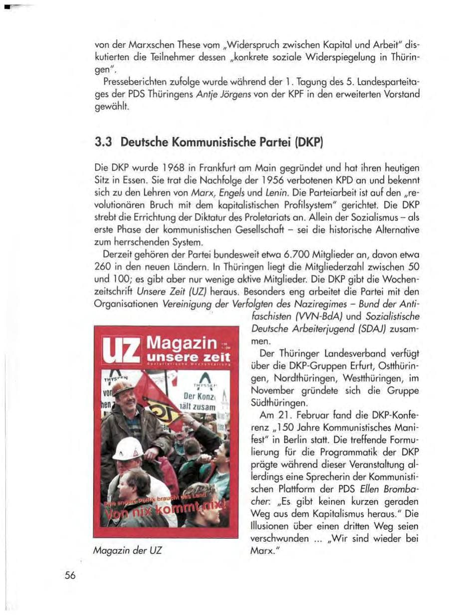 Seite 58 des Verfassungsschutzbericht 1998 Thüringen