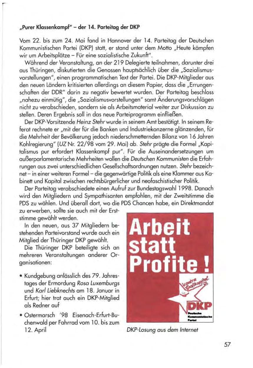 Seite 59 des Verfassungsschutzbericht 1998 Thüringen