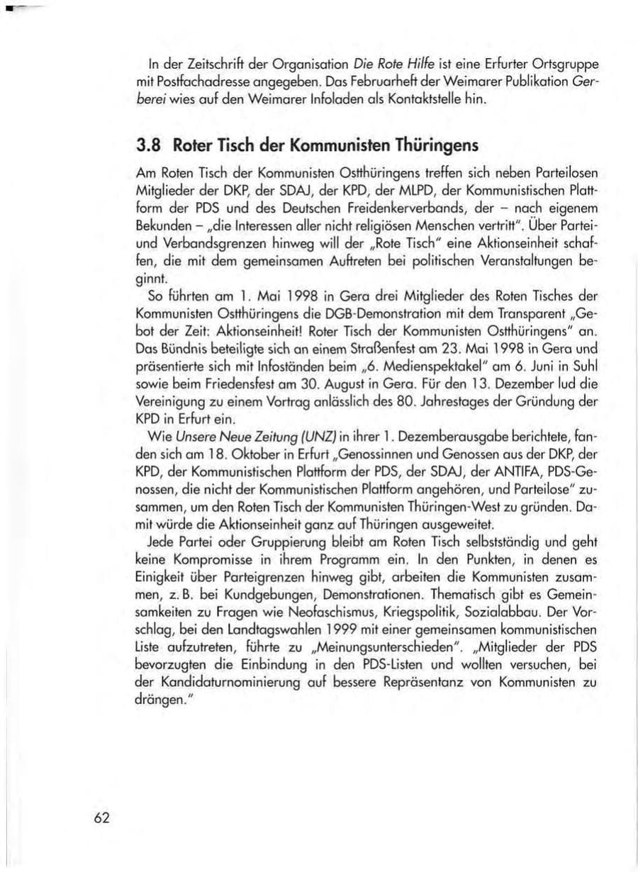 Seite 64 des Verfassungsschutzbericht 1998 Thüringen
