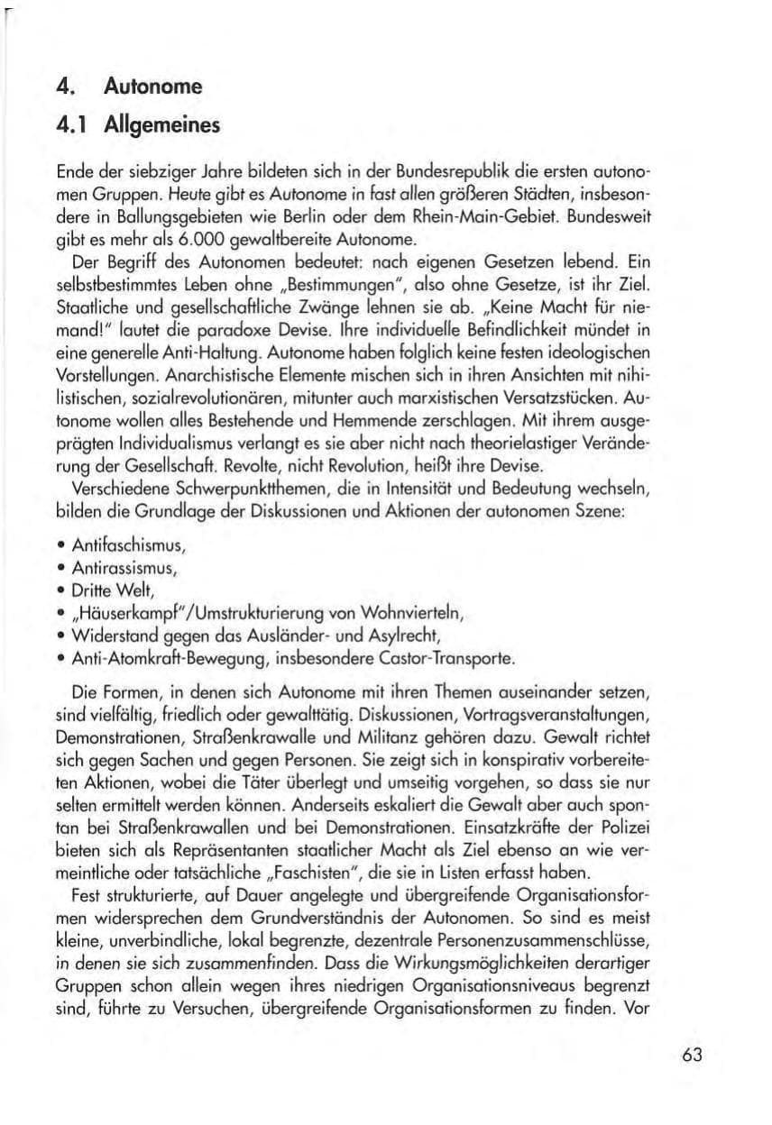 Seite 65 des Verfassungsschutzbericht 1998 Thüringen