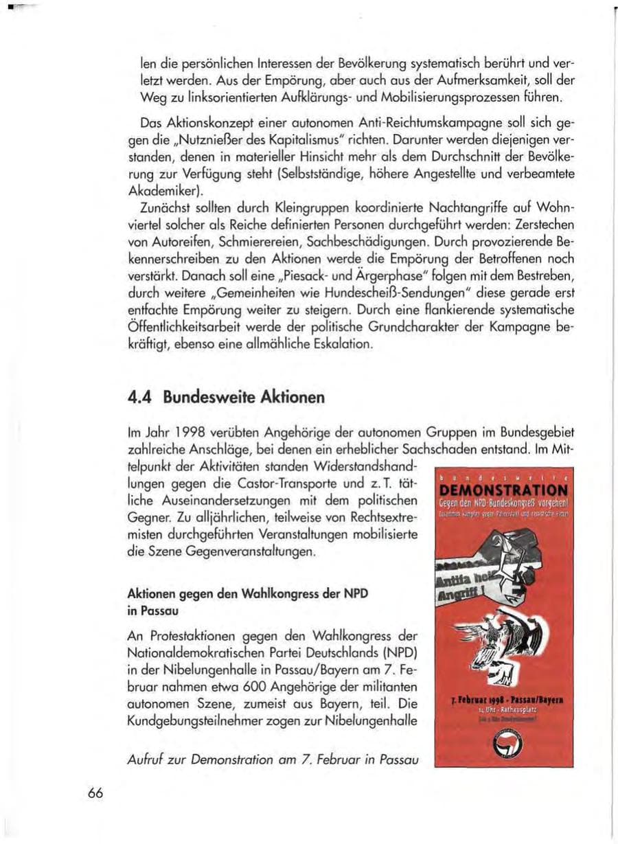 Seite 68 des Verfassungsschutzbericht 1998 Thüringen